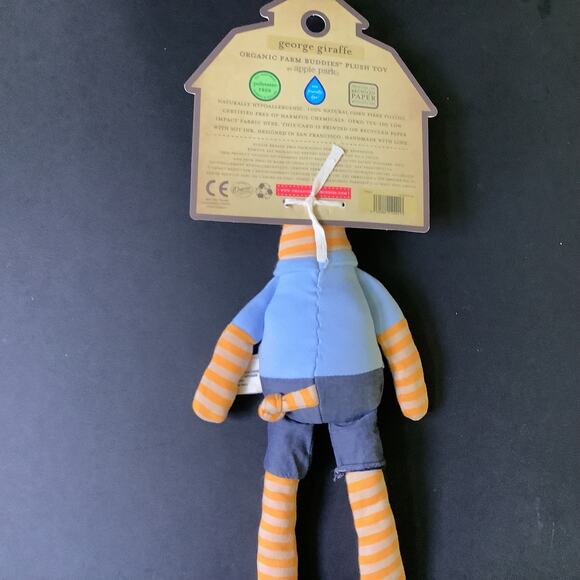 Organic Farm Buddies Plush Rattle Toy - George Giraffe 14" Plush Toy - NWT - Picture 5 of 6